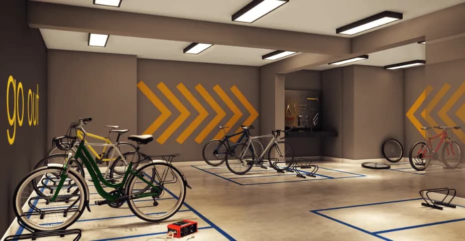 Perspectiva ilustrada do bicicletário