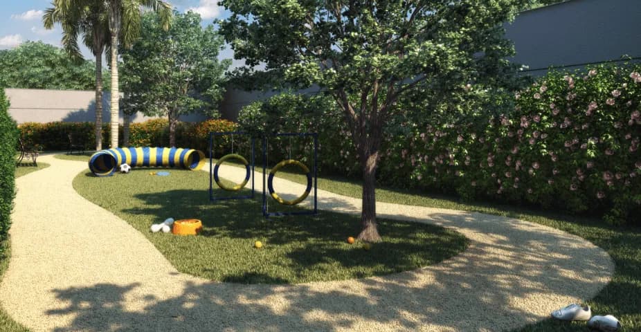 Perspectiva ilustrada do pet place