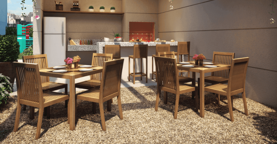 Perspectiva ilustrada do espaço gourmet