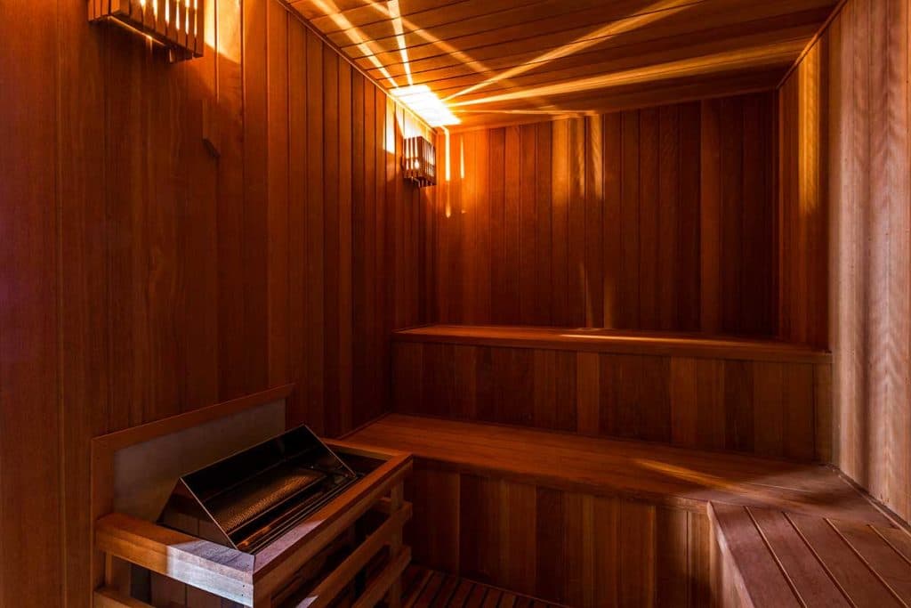 Perspectiva ilustrada da sauna seca