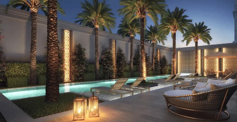 Perspectiva ilustrada da piscina