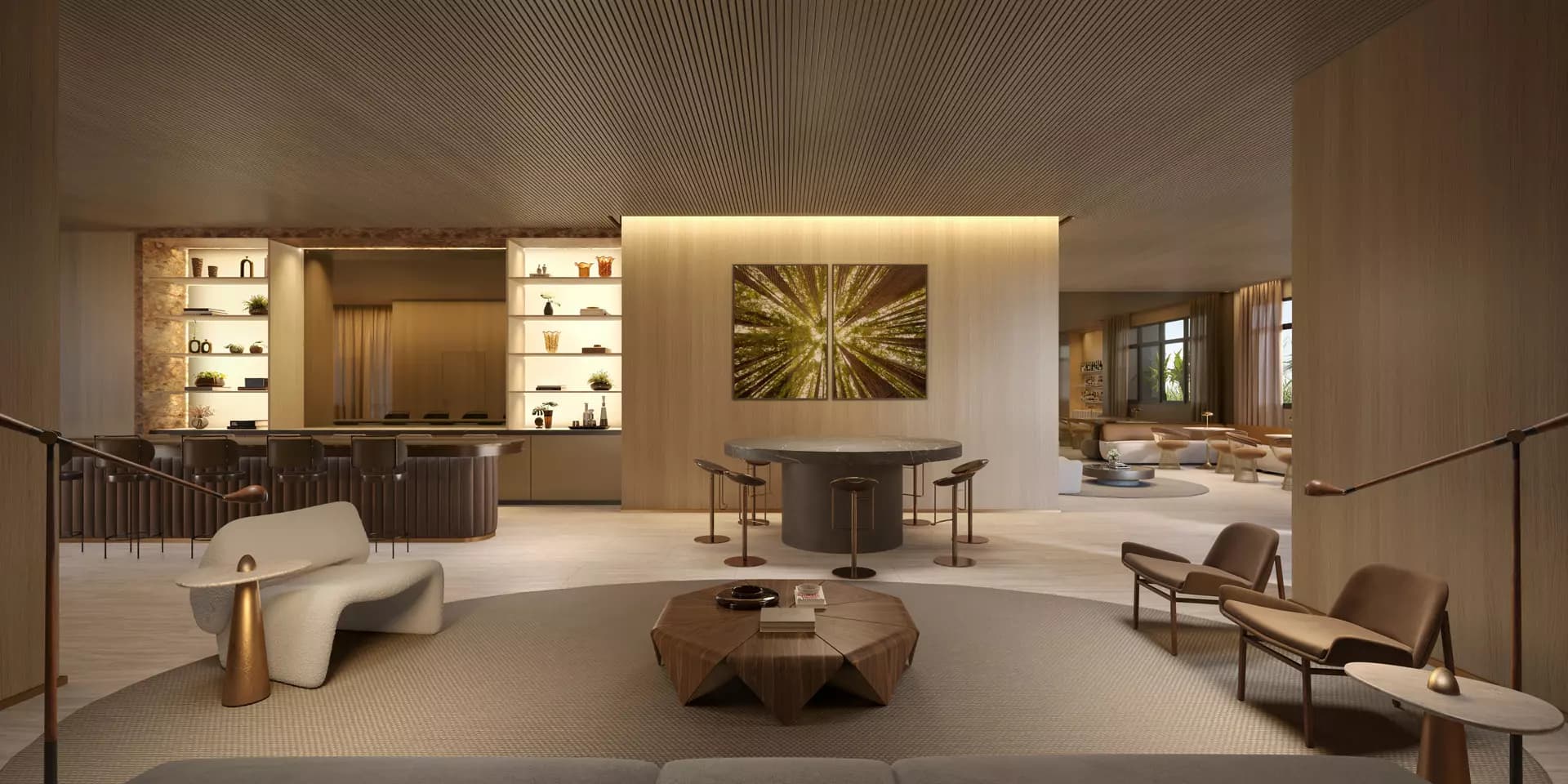 Perspectiva ilustrada do espaço gourmet