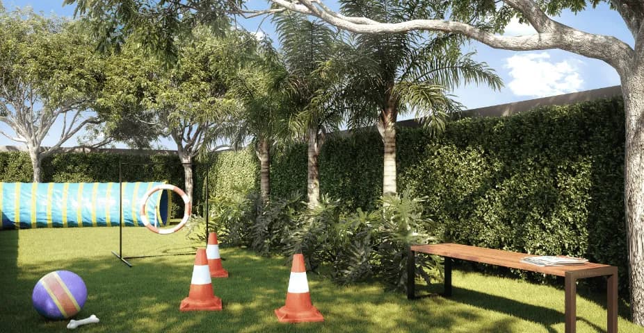 Perspectiva ilustrada do pet place