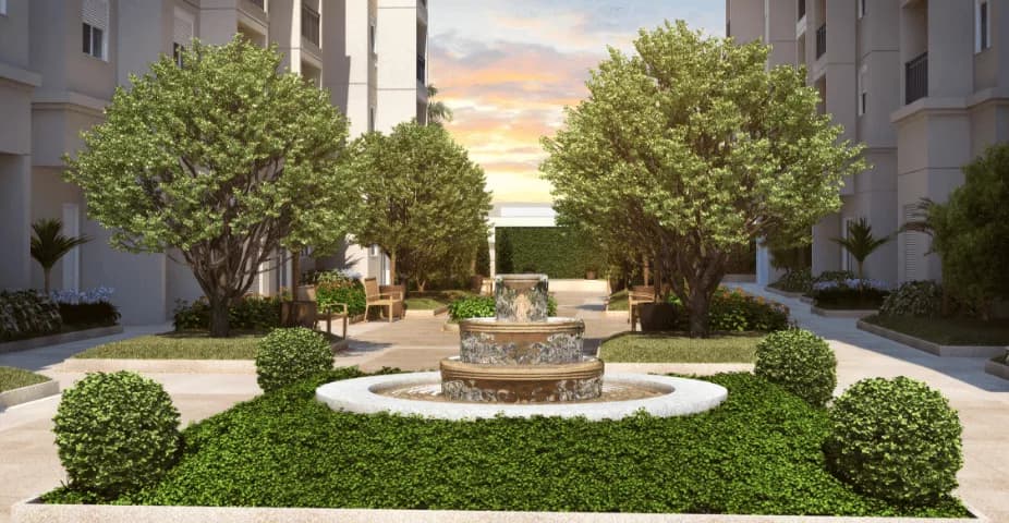 Perspectiva ilustrada da praça