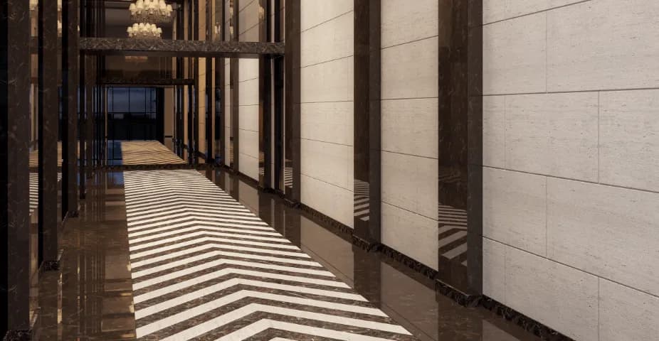 Perspectiva ilustrada do hall social