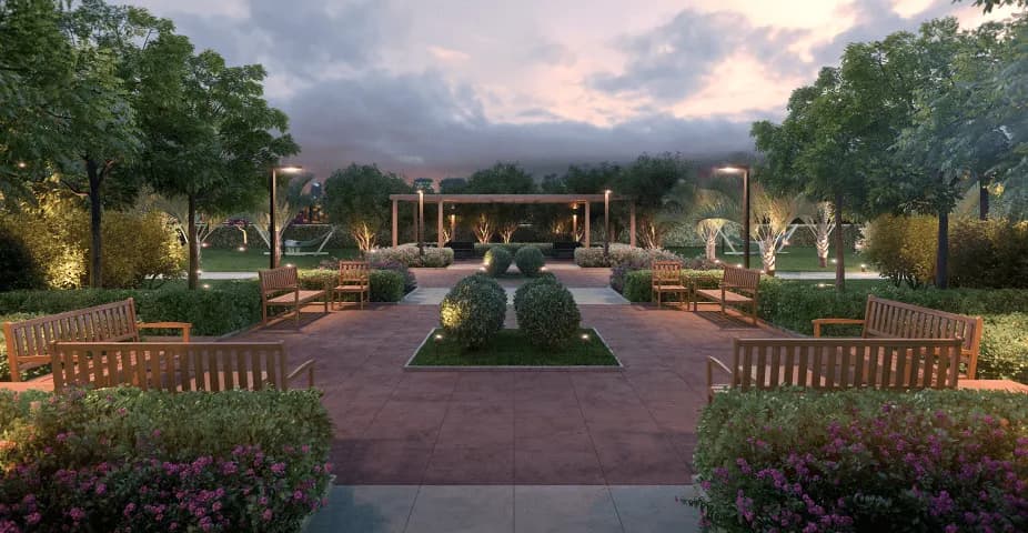 Perpectiva ilustrada da praça