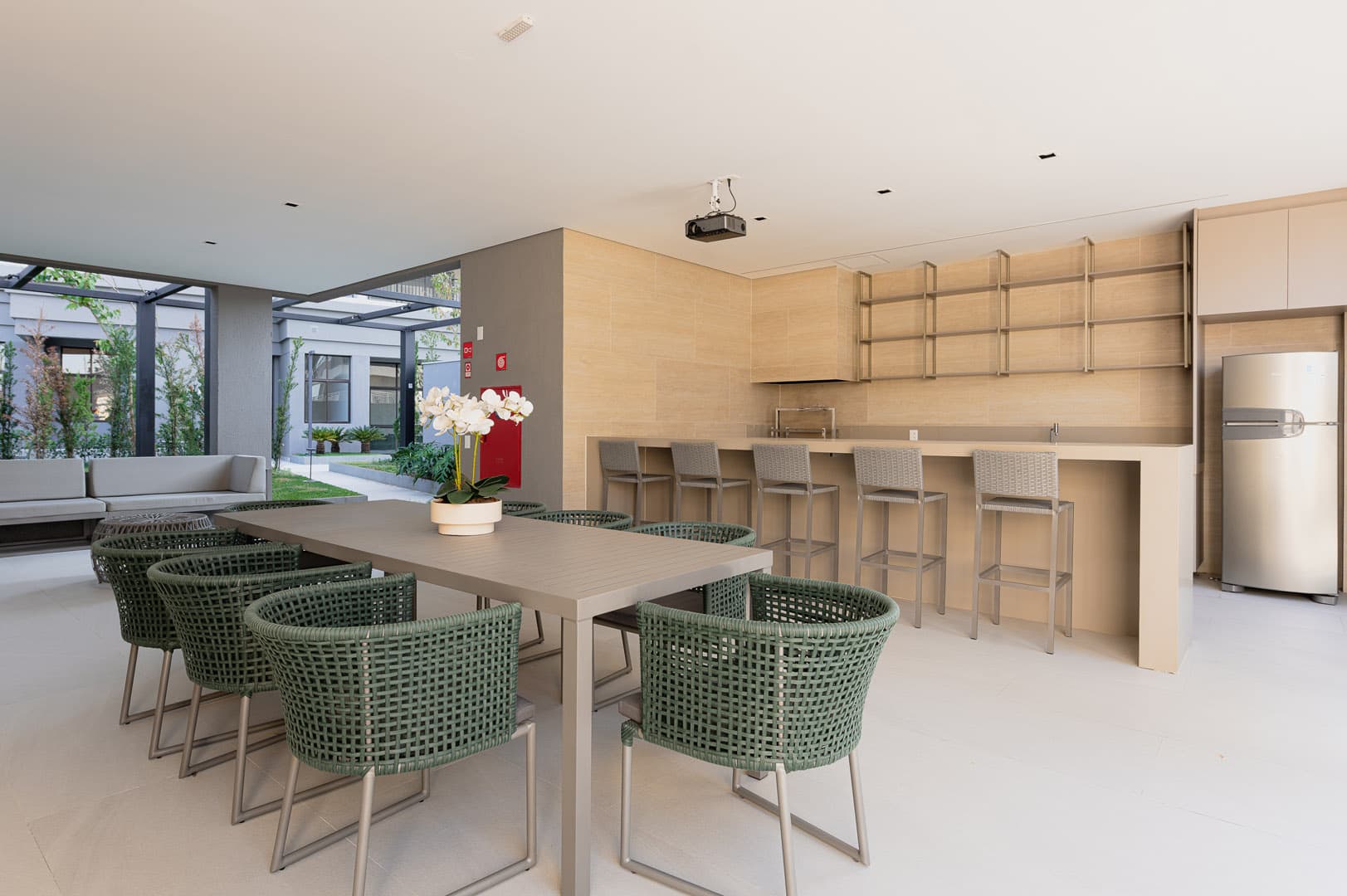 Perspectiva ilustrada da churrasqueira