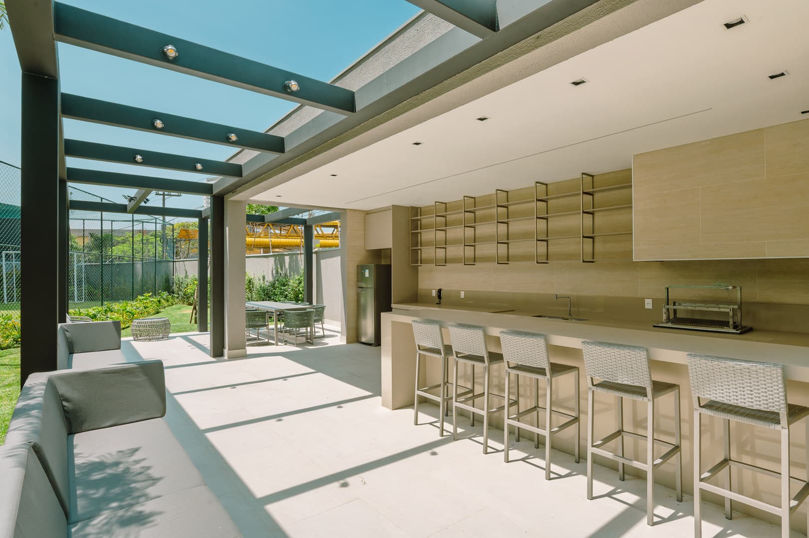 Perspectiva ilustrada da churrasqueira