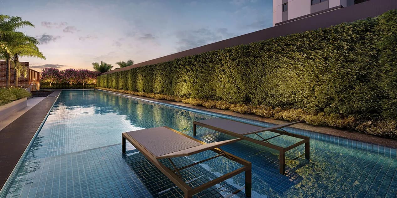 Perspetiva ilustrada da piscina