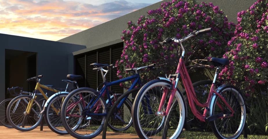 Perspectiva ilustrada do bicicletário