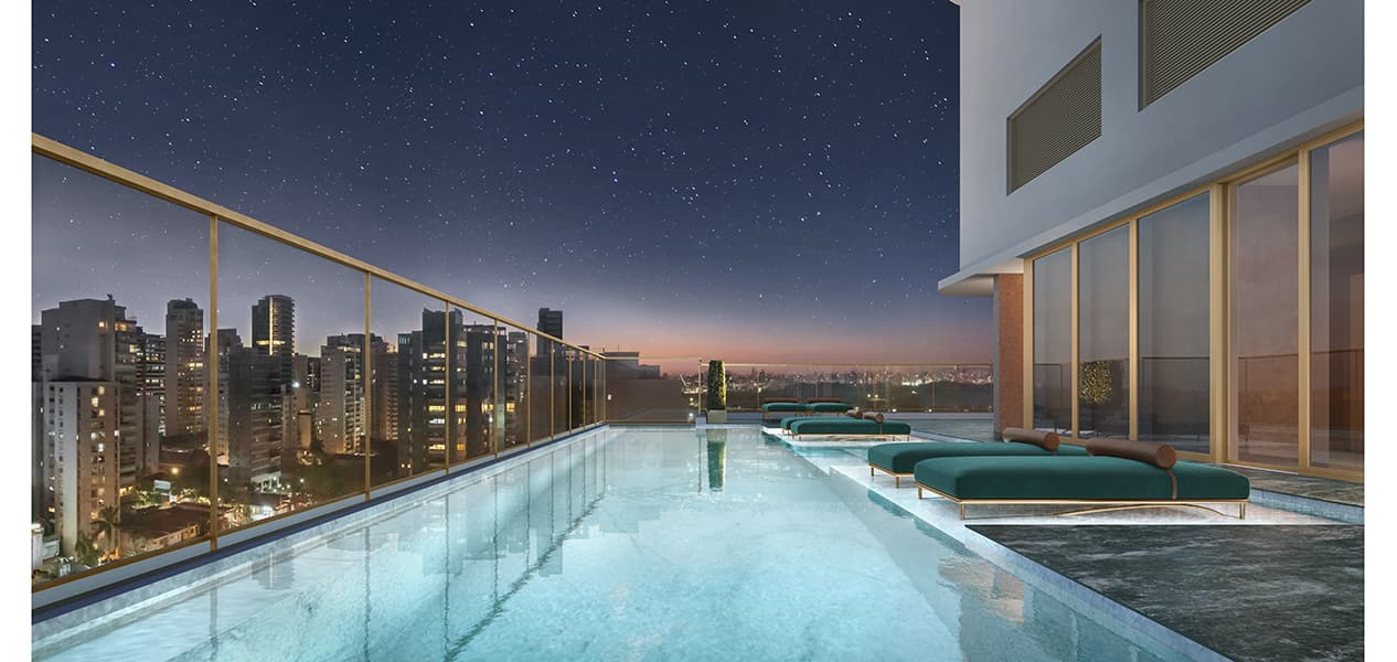 Perspectiva ilustrada da piscina