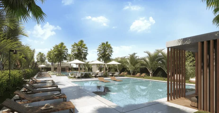 Perspectiva ilustrada da piscina