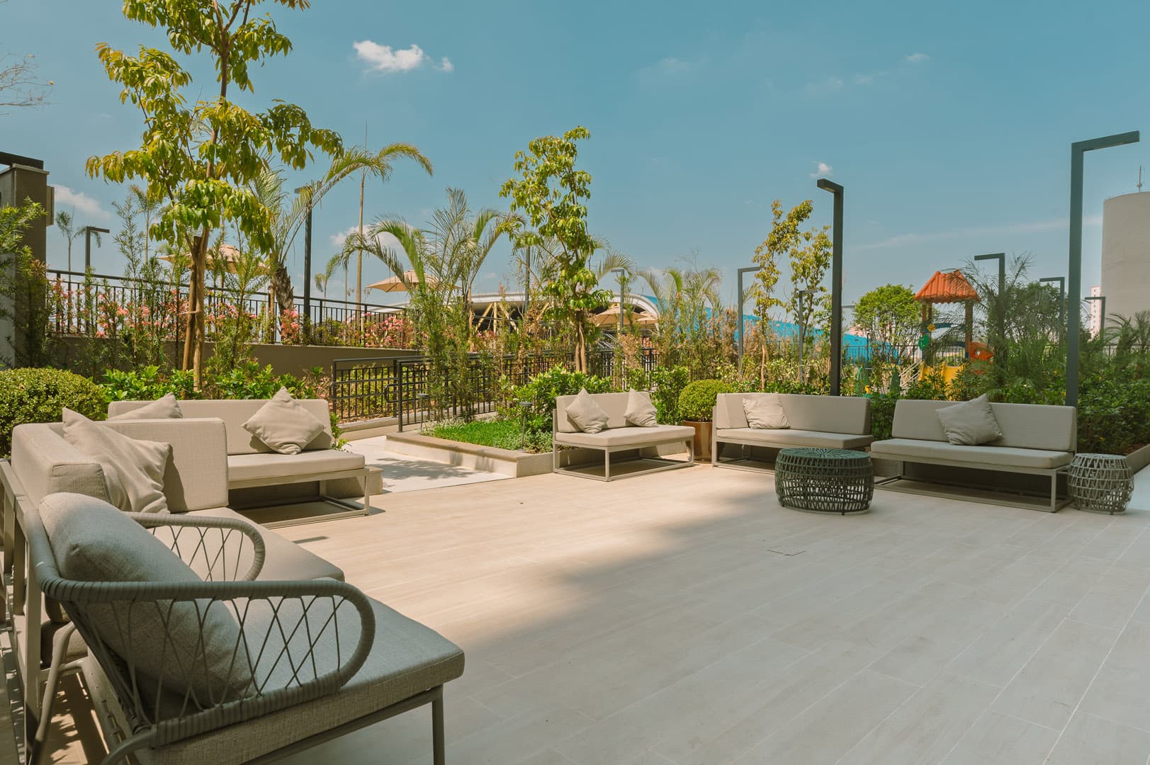 Perspectiva ilustrada da praça