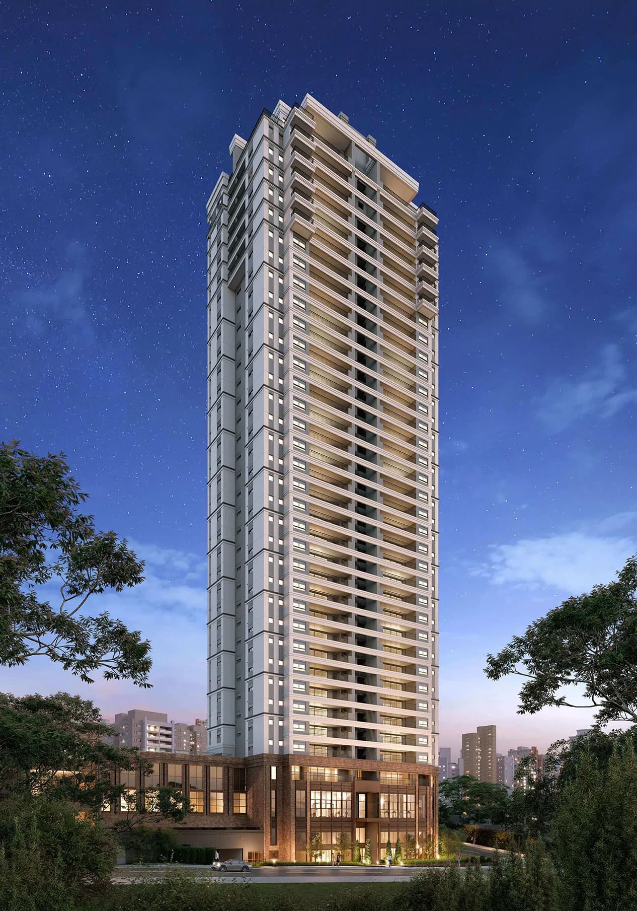 Perspectiva ilustrada da fachada