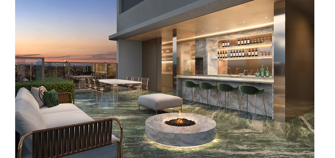 Perspectiva ilustrada da churrasqueira