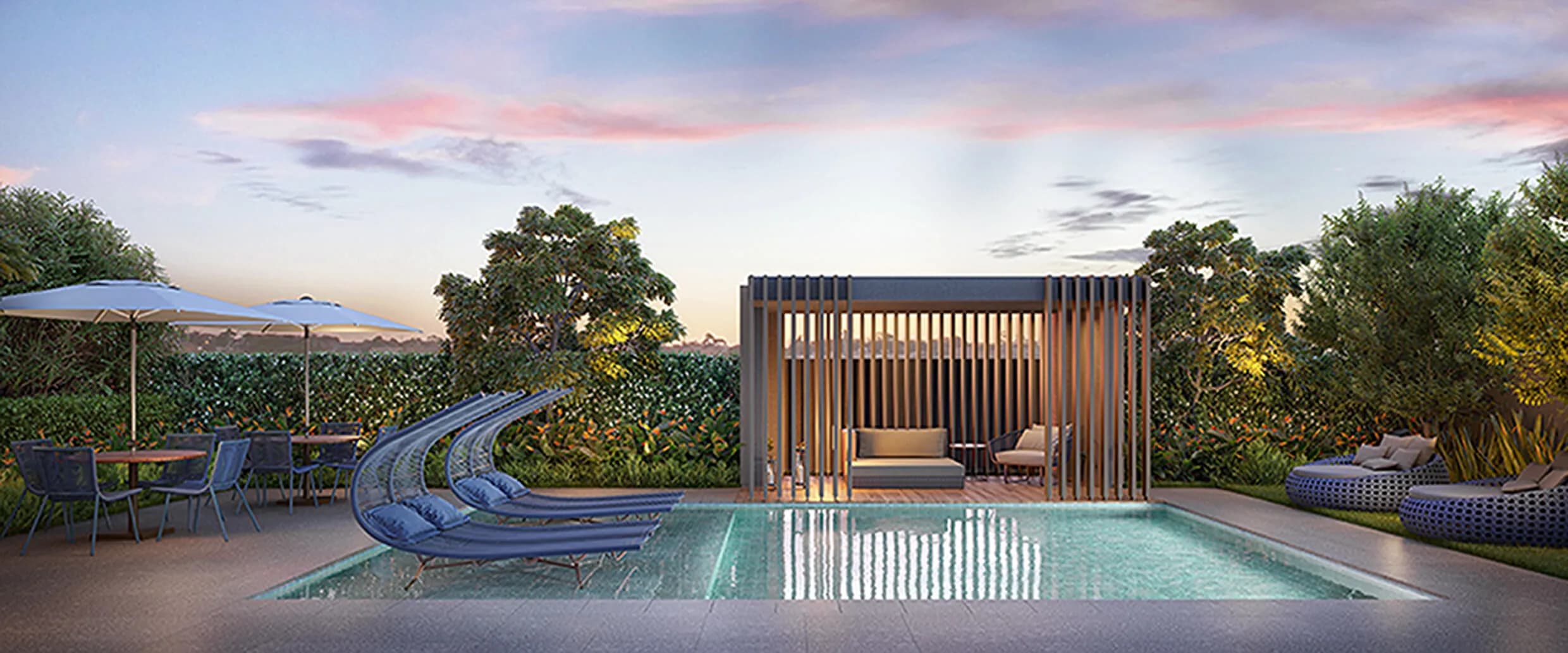 Perspectiva ilustrada da piscina