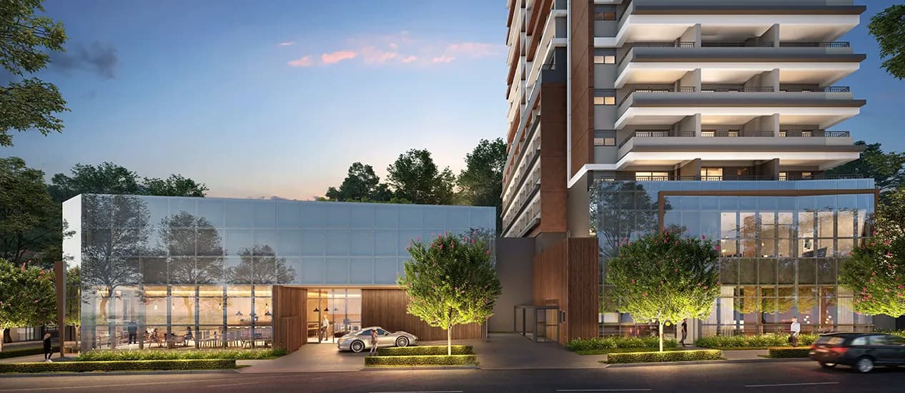 Perspectiva ilustrada da entrada social