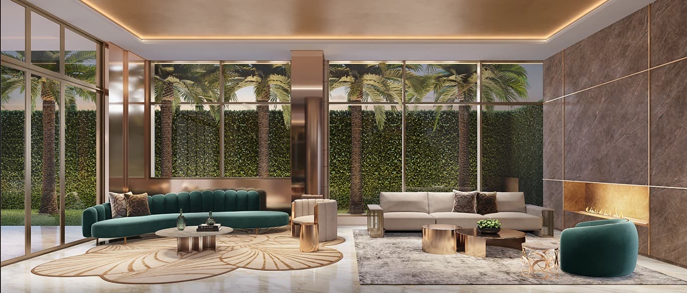 Perspectiva ilustrada do hall social