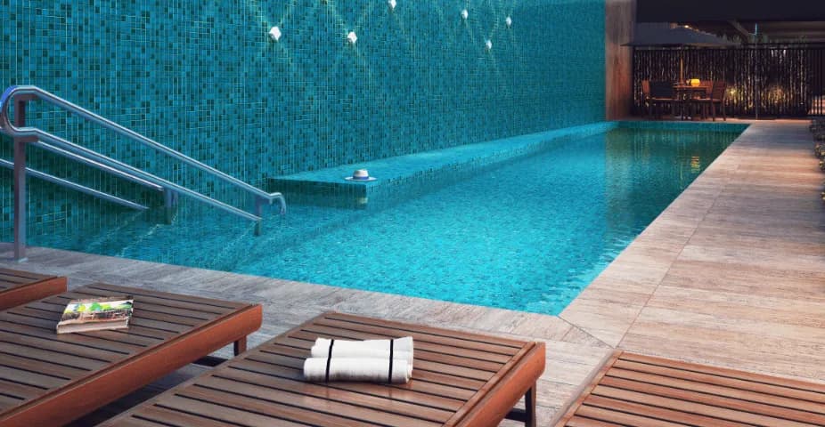 Perspectiva ilustrada da piscina