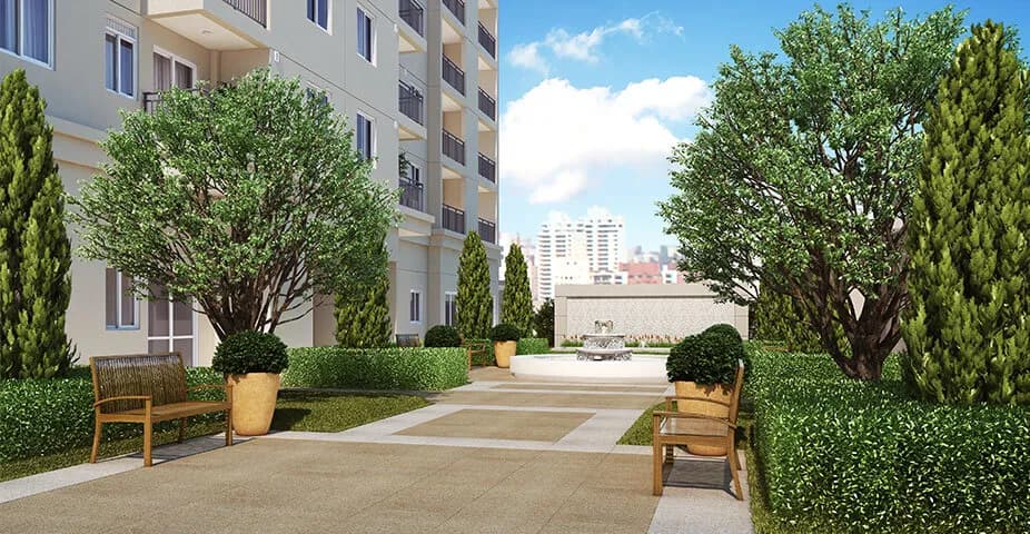 Perspectiva ilustrada da praça