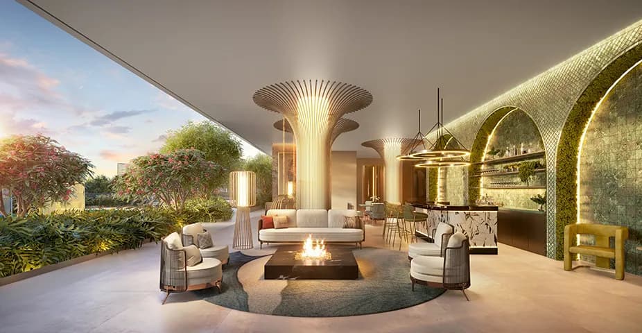 Perspectiva ilustrada do espaço gourmet