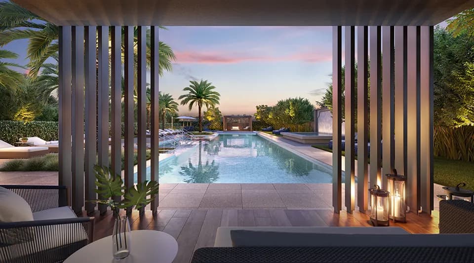 Perspectiva ilustrada da piscina