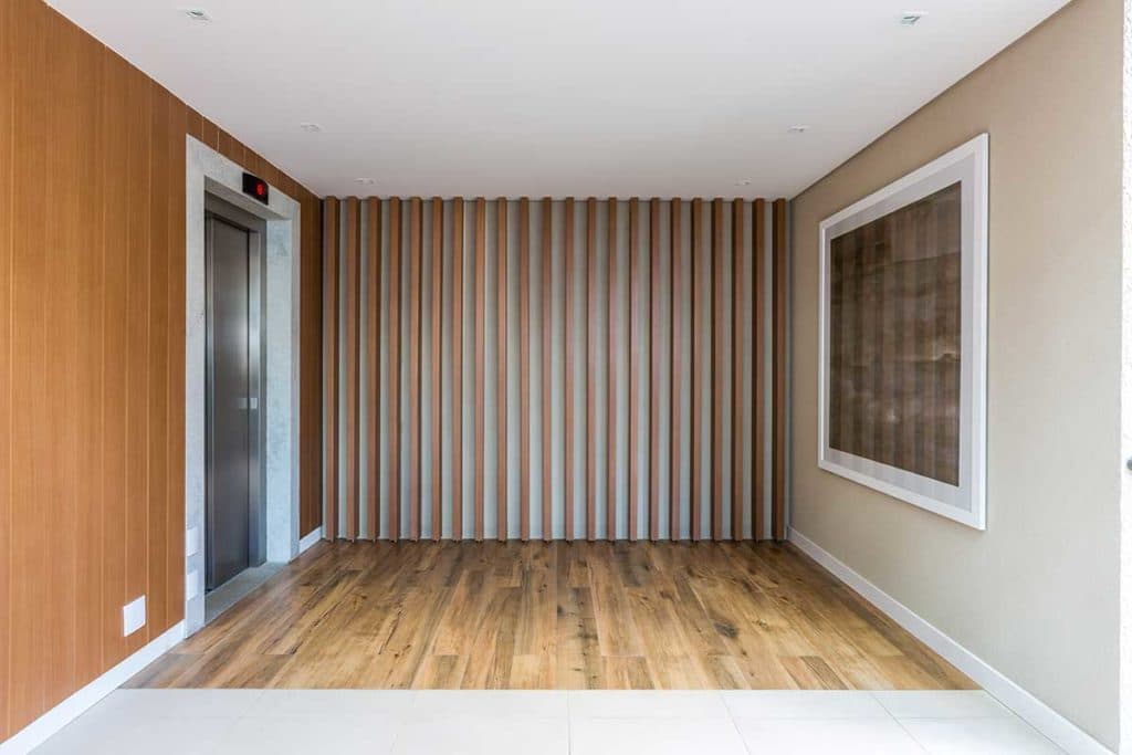 Perspectiva ilustrada do acesso ao elevador