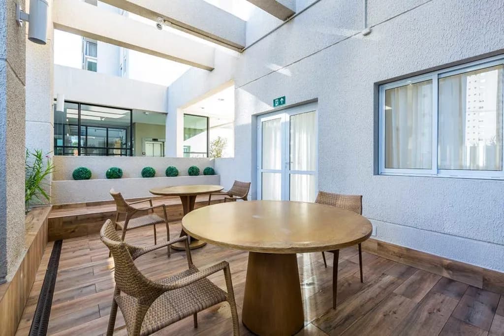 Perspectiva ilustrada do salão de festas