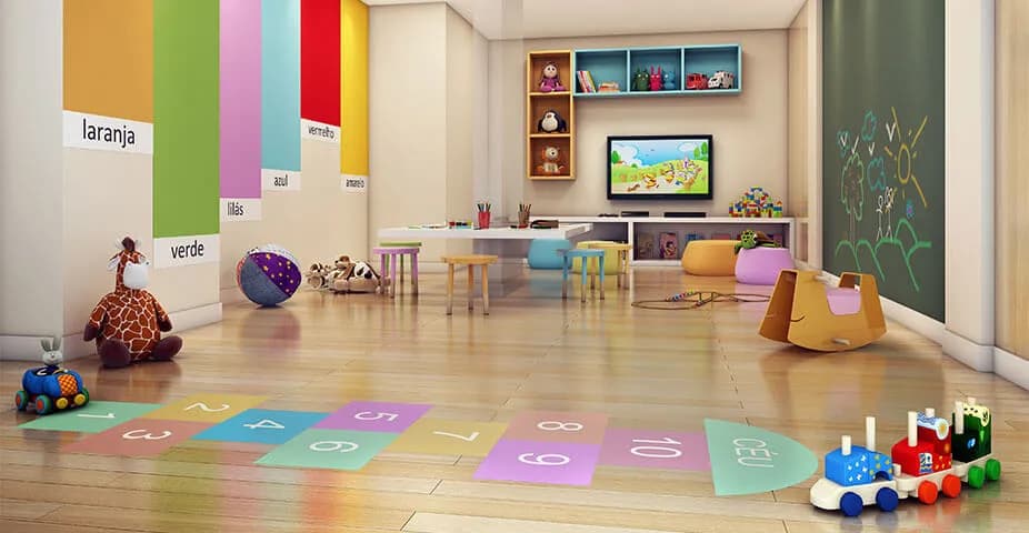 Perspectiva ilustrada da brinquedoteca