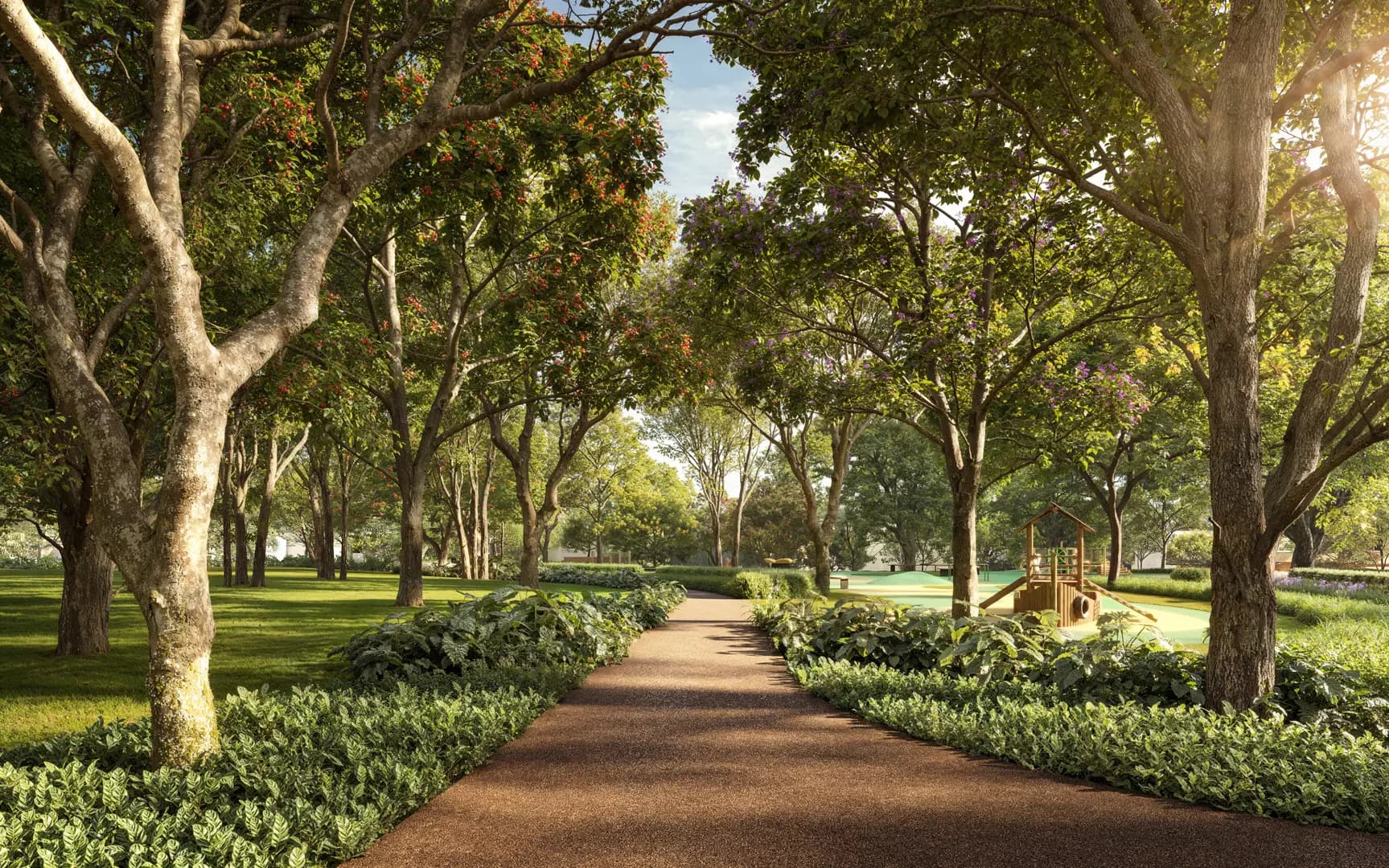 Perspectiva ilustrada da praça