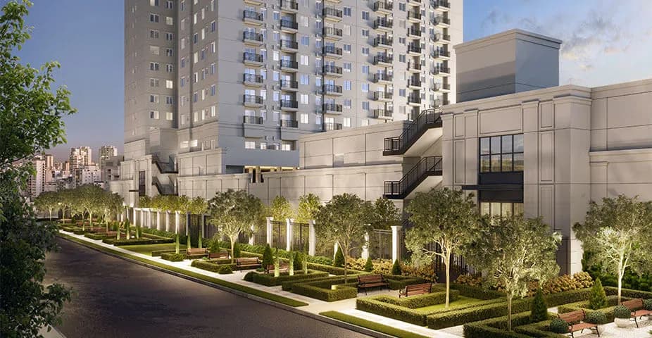 Perspectiva ilustrada da fachada