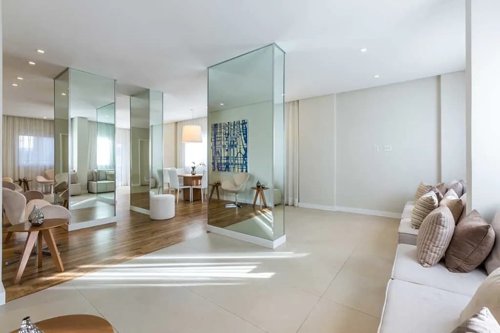 Perspectiva ilustrada do salão de festas