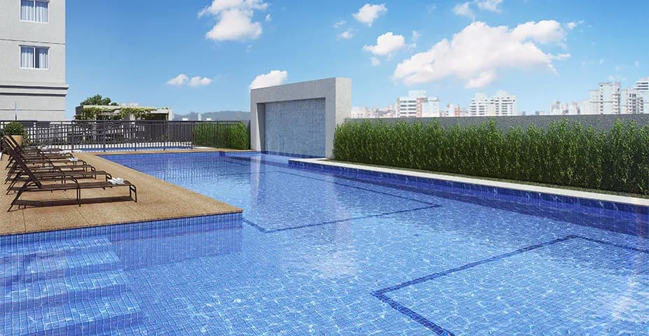 Perspectiva ilustrada da piscina