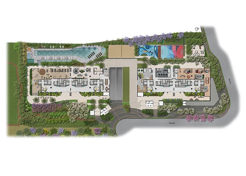 Implantação térreo play azul