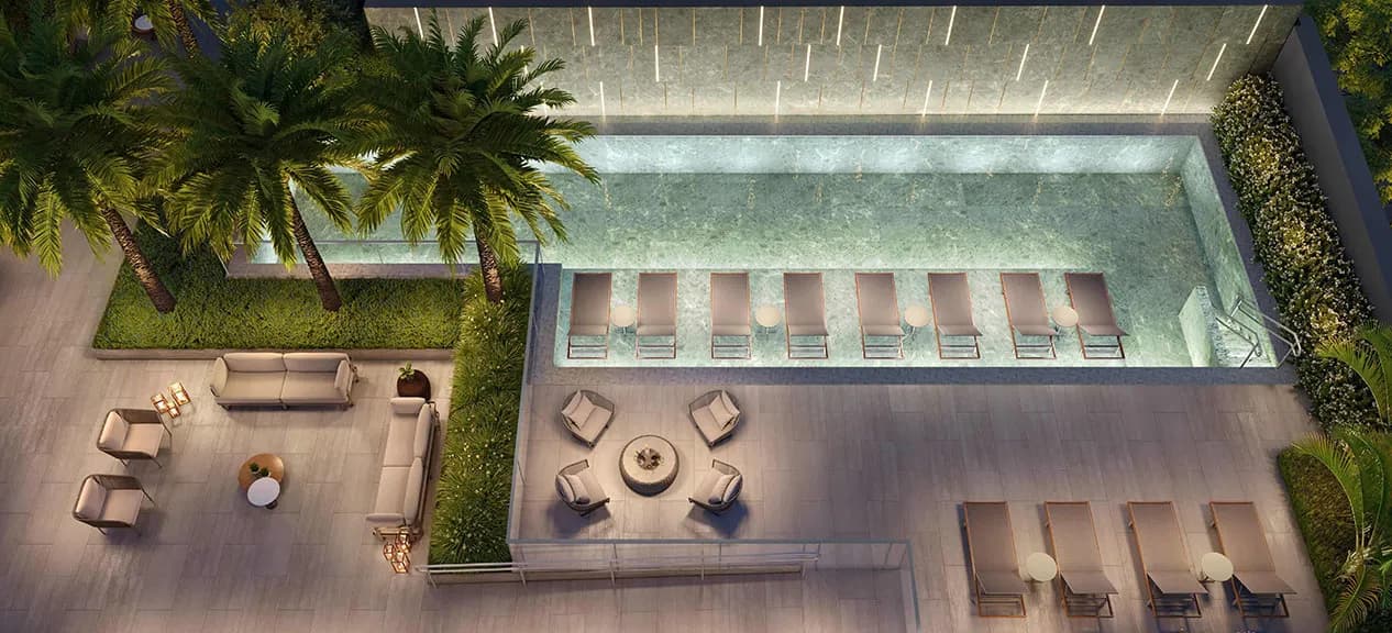 Perspectiva ilustrada da piscina