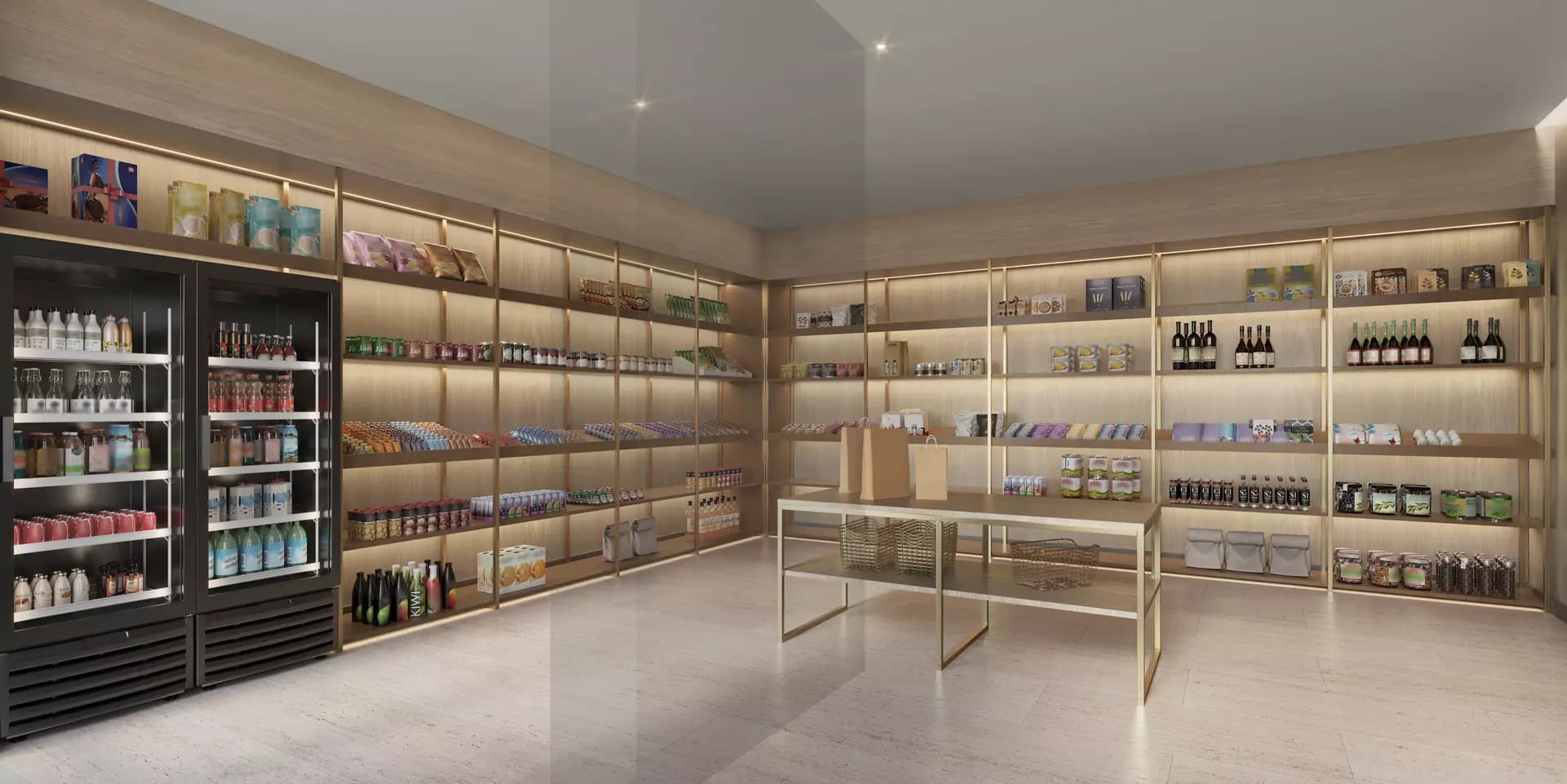 Perspectiva ilustrada do mini market