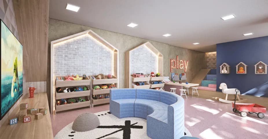 Perpectiva ilustrada da brinquedoteca