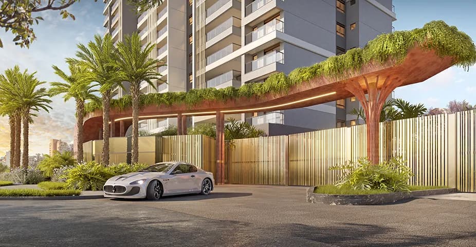 Perspectiva ilustrada da entrada social