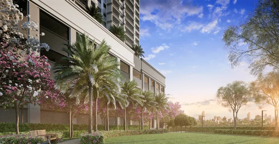 Perpectiva ilustrada da praça