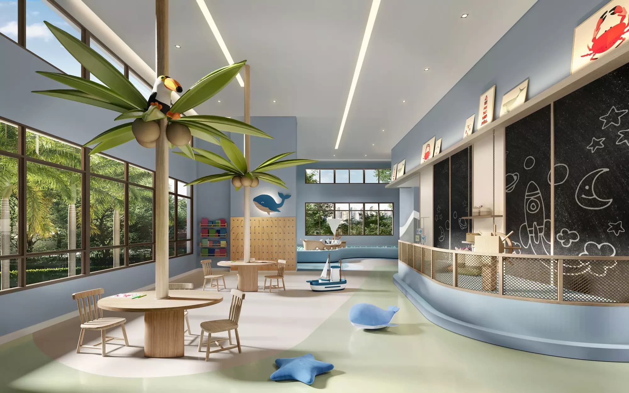 Perspectiva ilustrada da brinquedoteca