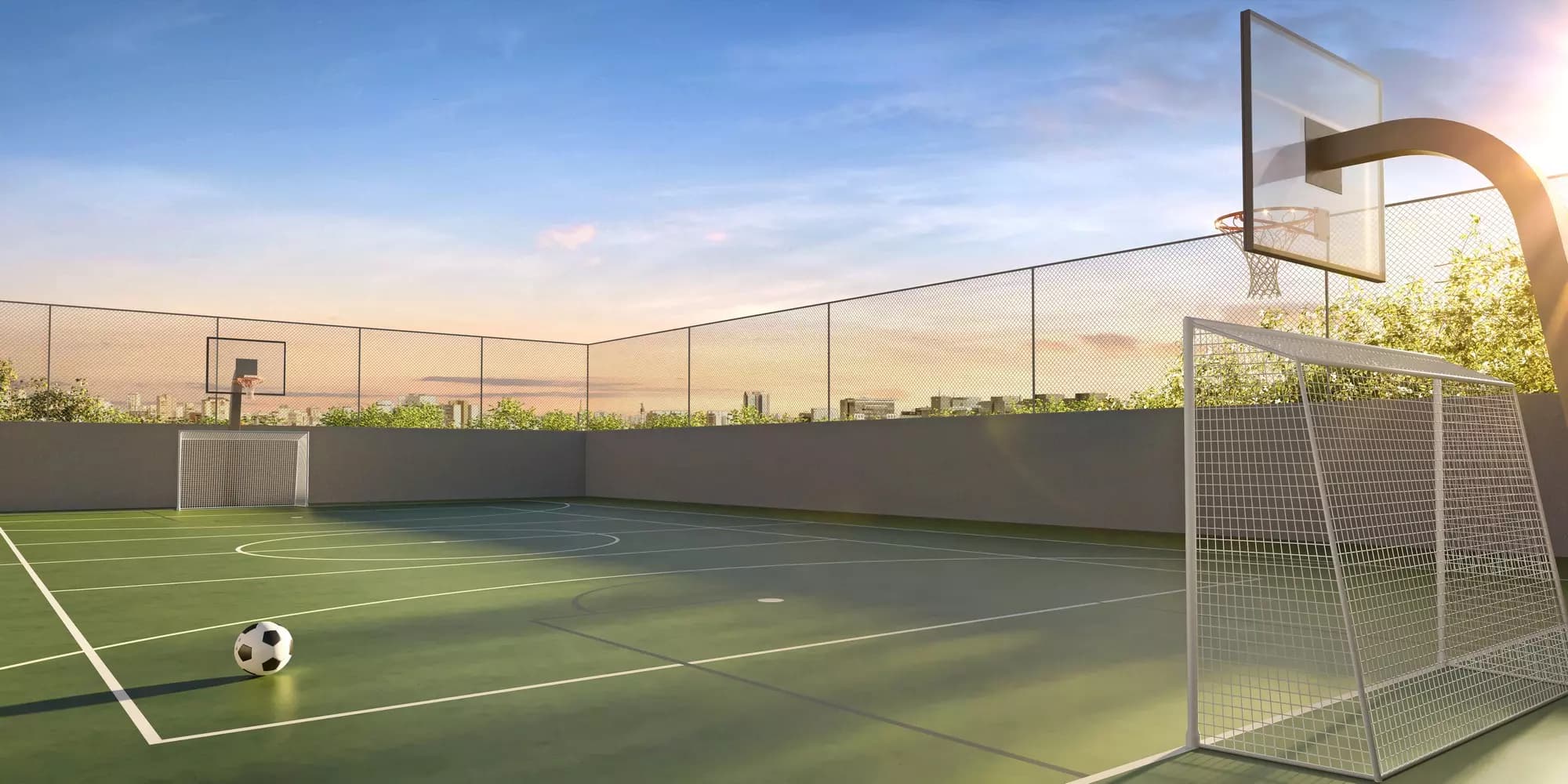 Perspectiva ilustrada da quadra poliesportiva 2