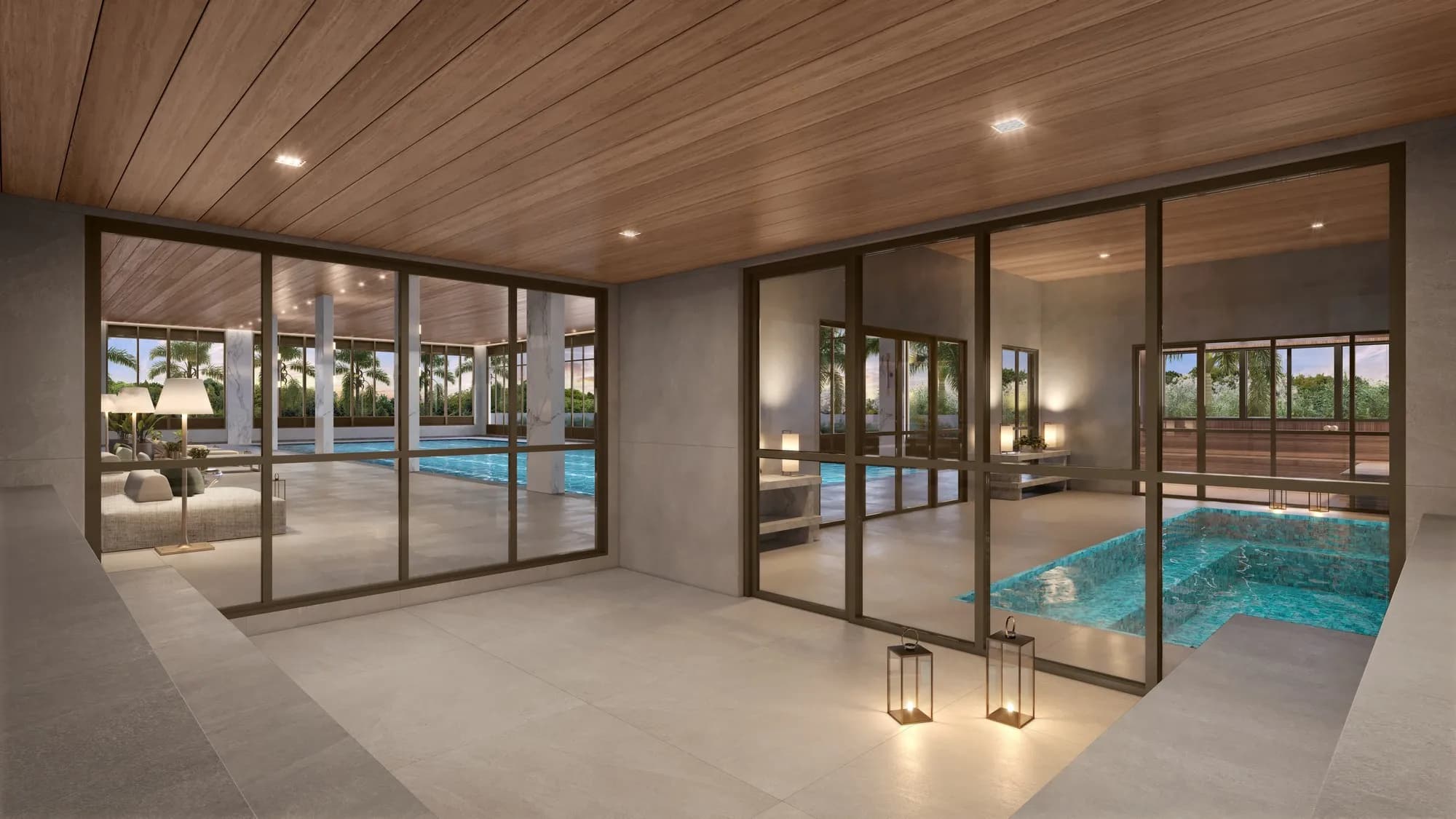 Perspectiva ilustrada da sauna umida