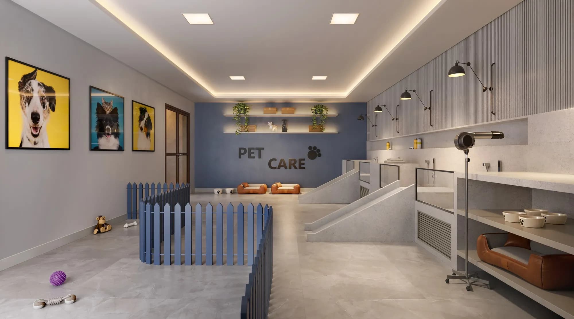 Perspectiva ilustrada do pet care