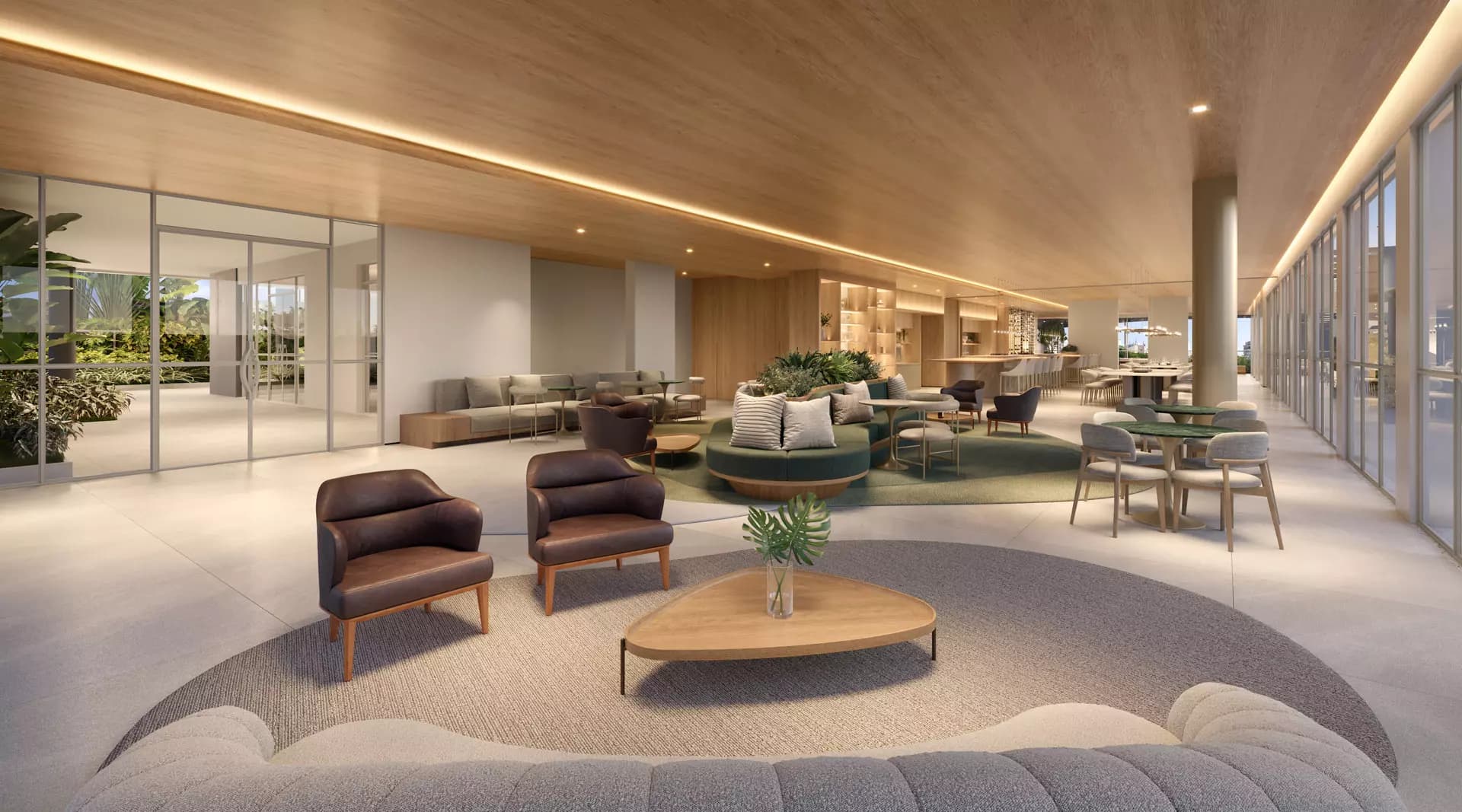 Perspectiva ilustrada do Salão de Festas