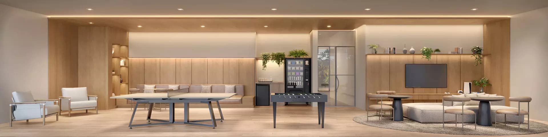 Perspectiva ilustrada do Salão de Jogos Juvenil