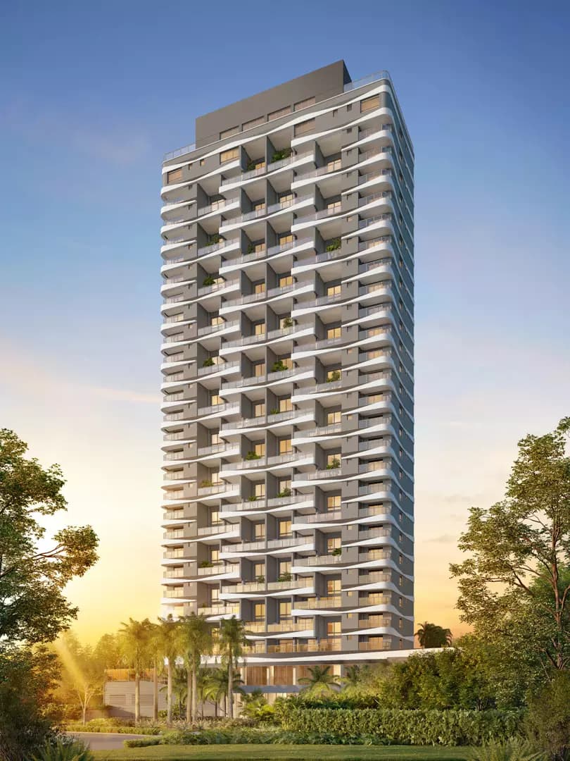 Perspectiva ilustrada da Fachada – Torre 1