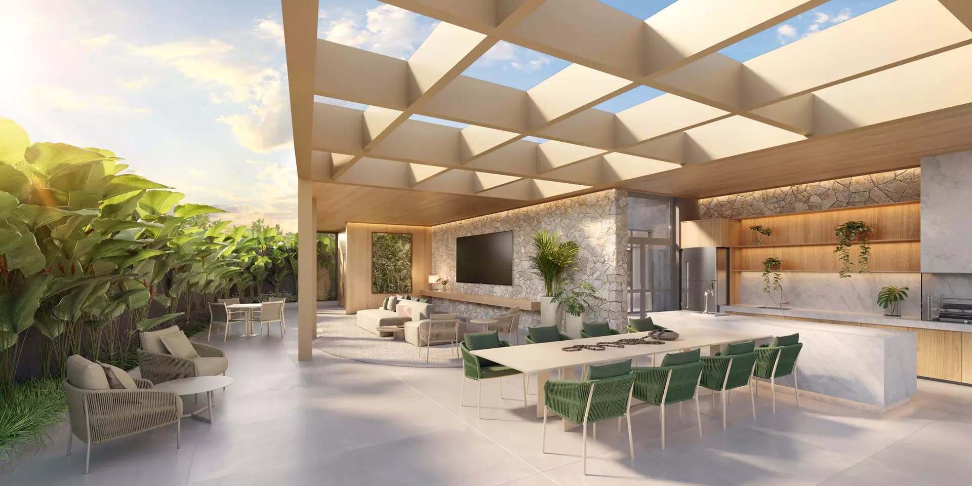 Perspectiva ilustrada da Private Pool House 1