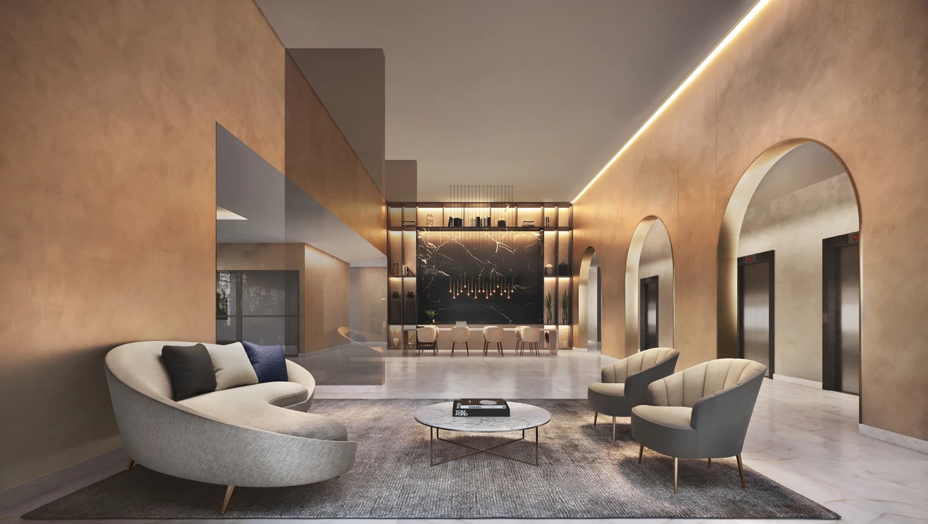 Perspectiva ilustrada do Lounge