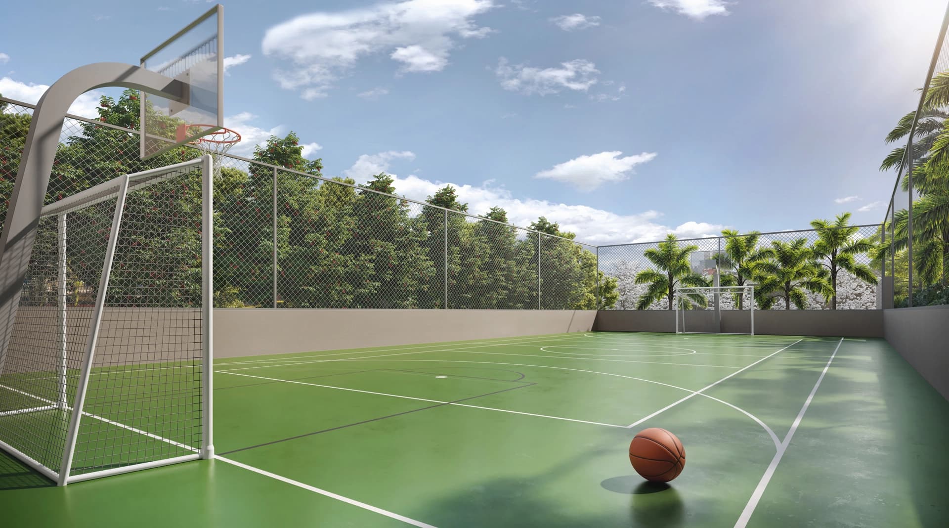 Perspectiva ilustrada da Quadra Recreativa