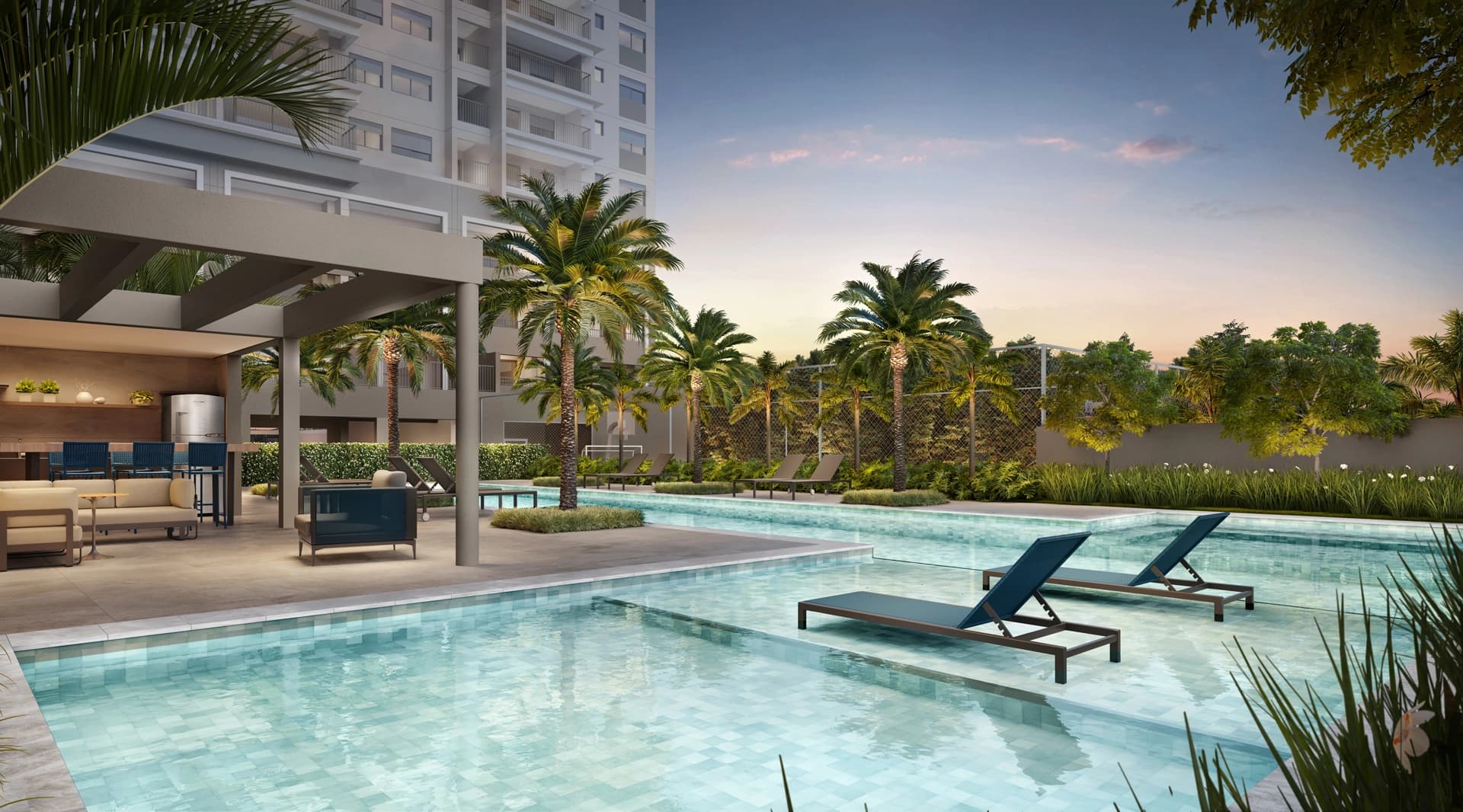 Perspectiva ilustrada da Piscina Infantil